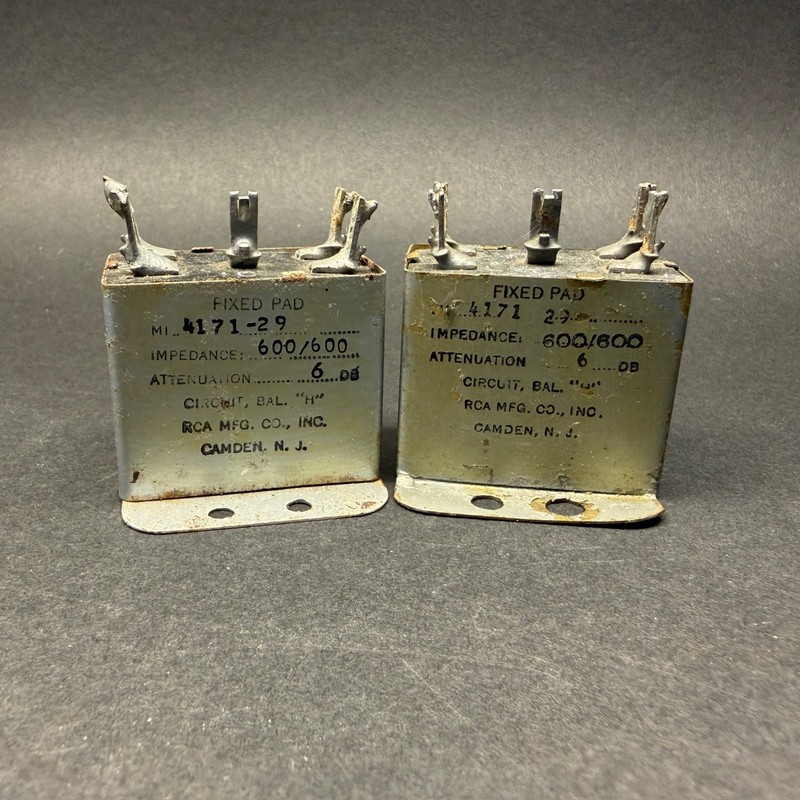 VINTAGE RCA 4171-29 600/600 6DB LOT OF 2 ATTENUATORS UNTESTED