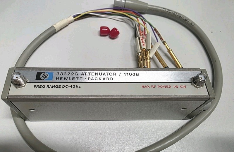 HP, AGILENT 33322G, 110 DB Programmable Step Attenuator, DC to 4 GHz + Cable.
