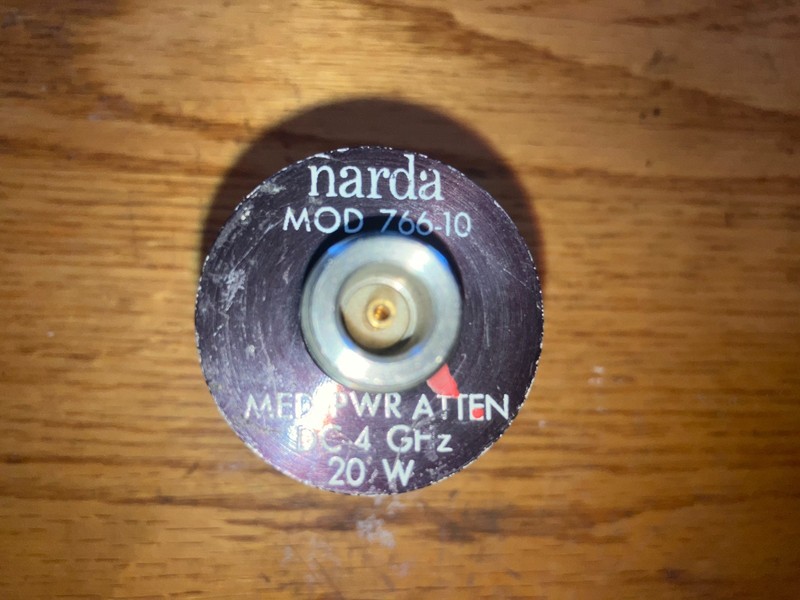 Narda 766-10 DC - 4GHz 10db 20W Attenuator Unit with N Connectors