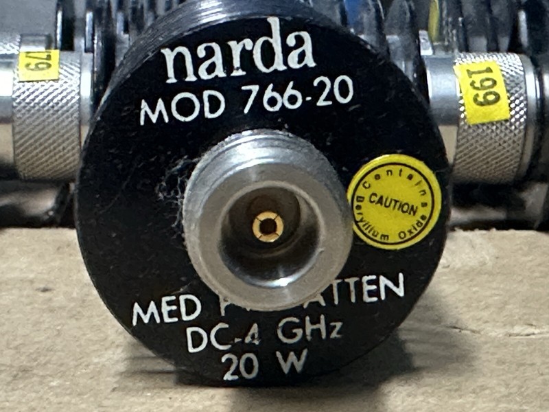 Narda 766-20 DC to 4 GHz, 20 dB, 20W Type N, Fixed Coaxial Attenuator all Tested