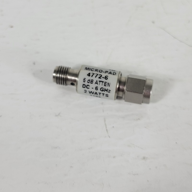 Narda 4772-6 6dB Inline Attenuator SMA 6GHz Micro Pad 2W DC Signals Directional gallery