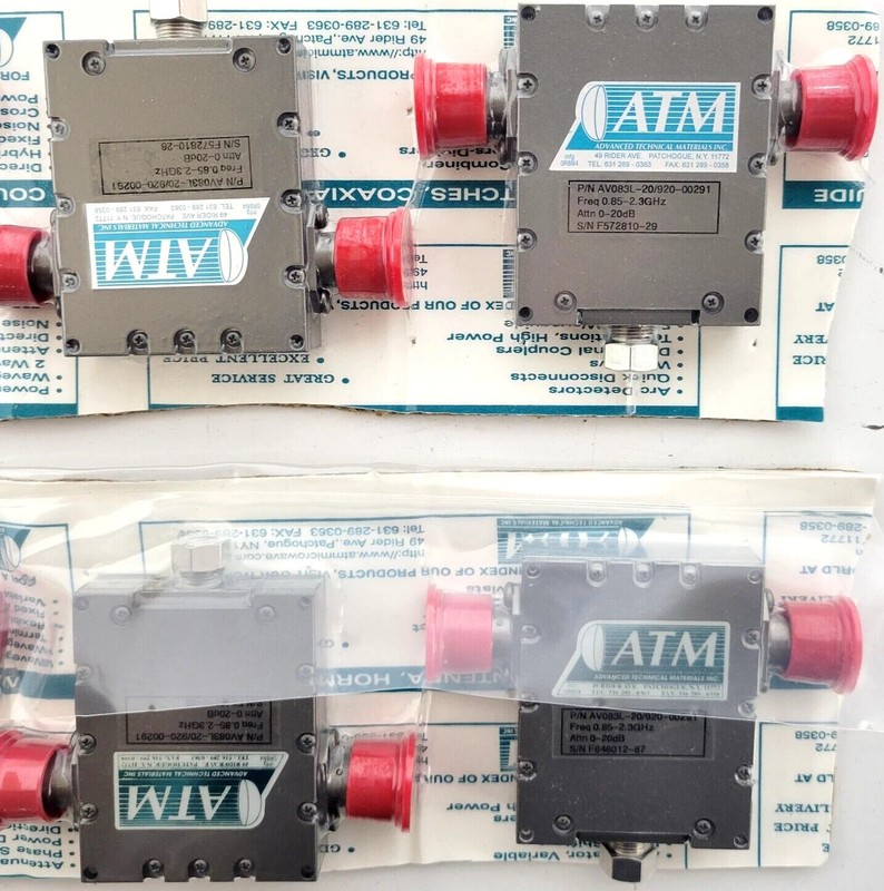 ATM AV083L-20/920-00291 0.85-2.3GHz Attenuator (lot of-6 ) new. gallery