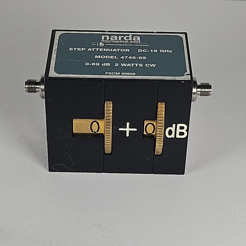 Narda 4745-69 RF Step Attenuator DC-18 GHz 69dB 2 Watts CW Module Unit gallery