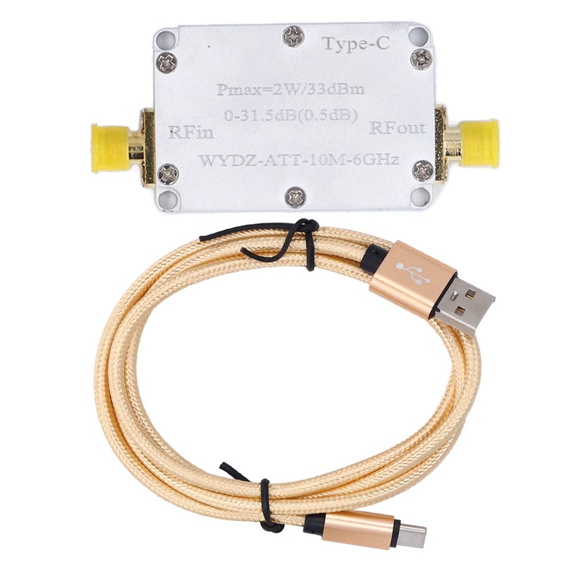 Digital Attenuator TYPE C SMA Female 2W 0‑31.5dB 10M‑6GHZ CNC Digital Attenuator gallery
