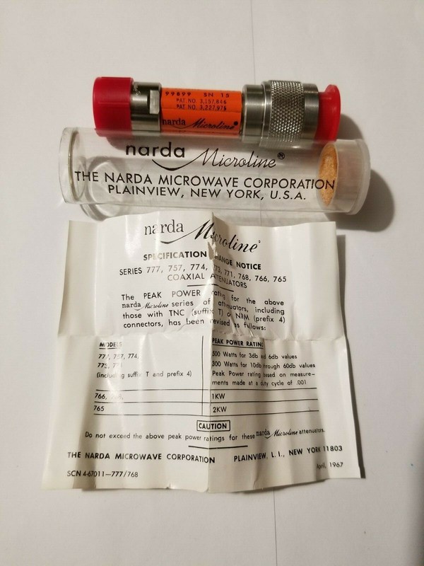 NARDA MICROLINE 771-1-S 1 db COAXIAL ATTENUATOR C239485-1 Qty1 gallery
