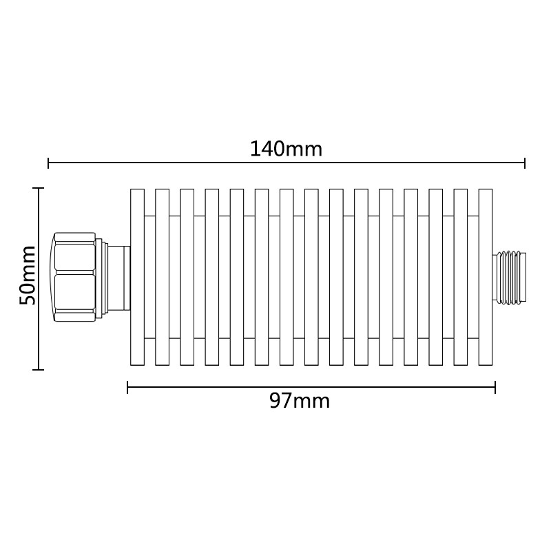 N-JK 100W N 15dB Attenuator Plug male to Jack female 100 Watt DC-3Ghz Attenuator gallery