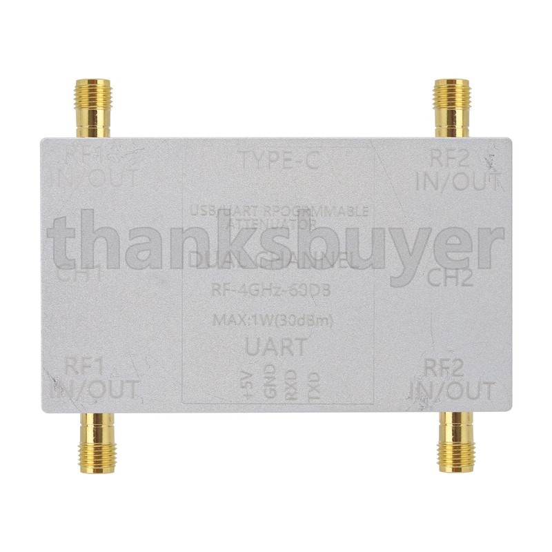 RF-4GHz-60DB 2 Ch Programmable Attenuator RF Attenuator + Type-C Cable for PC gallery