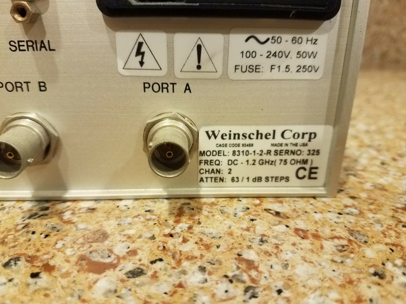 Aeroflex/Weinschel 8310-1-2-R Programmable Attenuator 2-Ch 1.2GHz 63dB/1dB gallery
