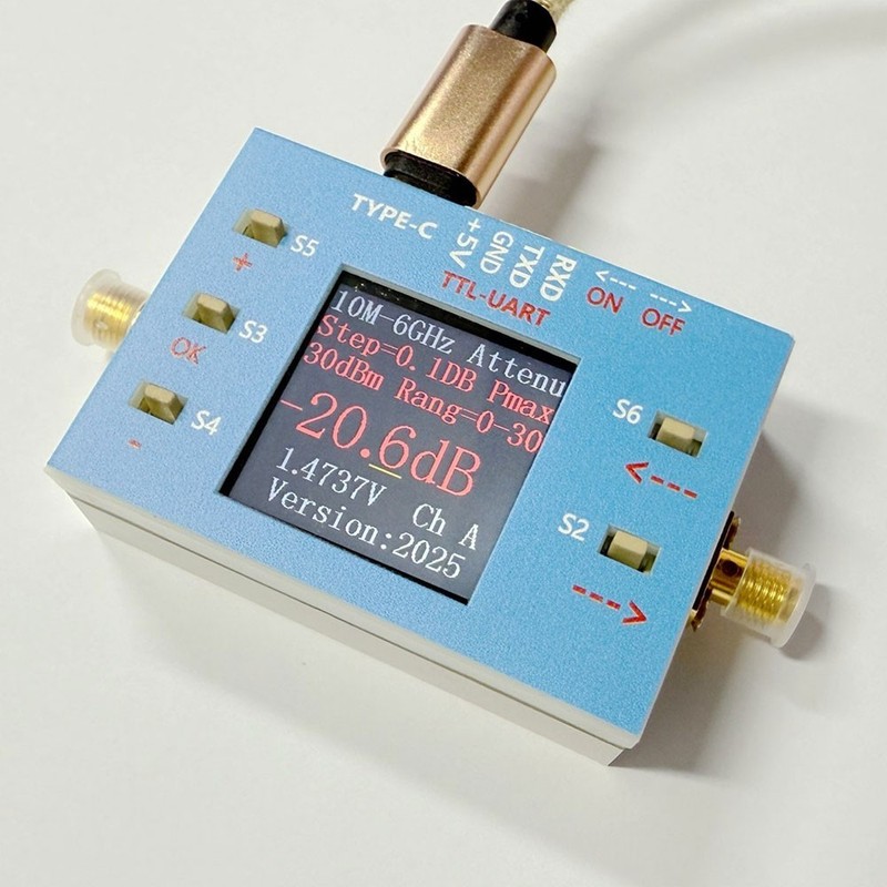 10MHz-6G 0.1DB Digital Programmable RF Attenuator TFT Display w/ SMA Connector # gallery