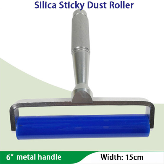 Anti Static Dust Removal Tool Silica Sticky Dust Roller Metal Handle 4-12 Inch gallery