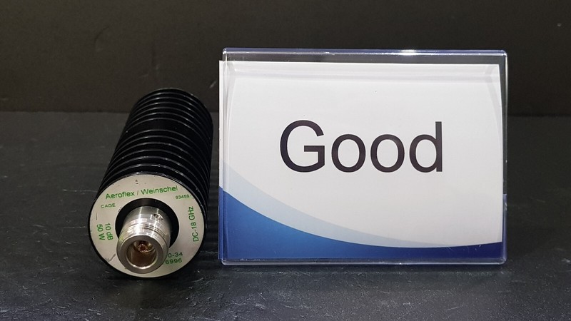 WEINSCHEL 47-10-34: COAXIAL 10 dB 50 W ATTENUATOR 18GHz (6996)