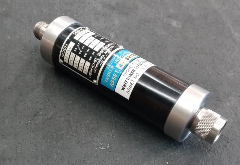 Weinschel Engineering RF Attenuator model 10-20, Attenuation 20 DB at 1.5 KMHz