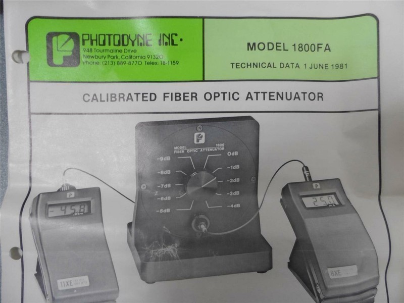 Photodyne Model 1800 FB Fiber Optic Attenuator With Wooden Case gallery