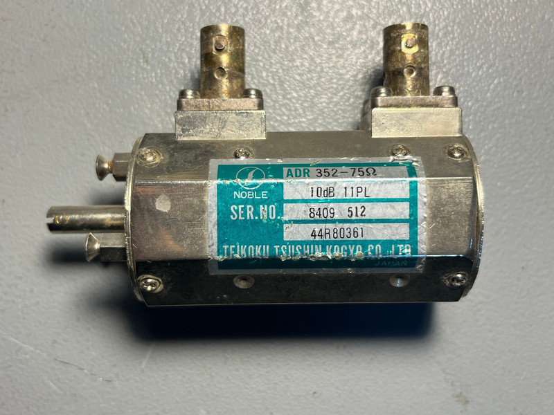 Noble ADR-352-75Ω 10 dB Rotary RF Attenuator 75 Ω Coax