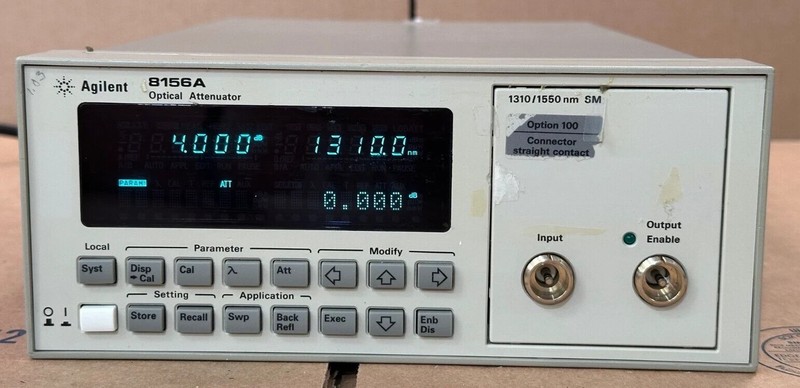 HP Agilent Keysight 8156A Optical Attenuator 1310 1550nm Option 100 554477