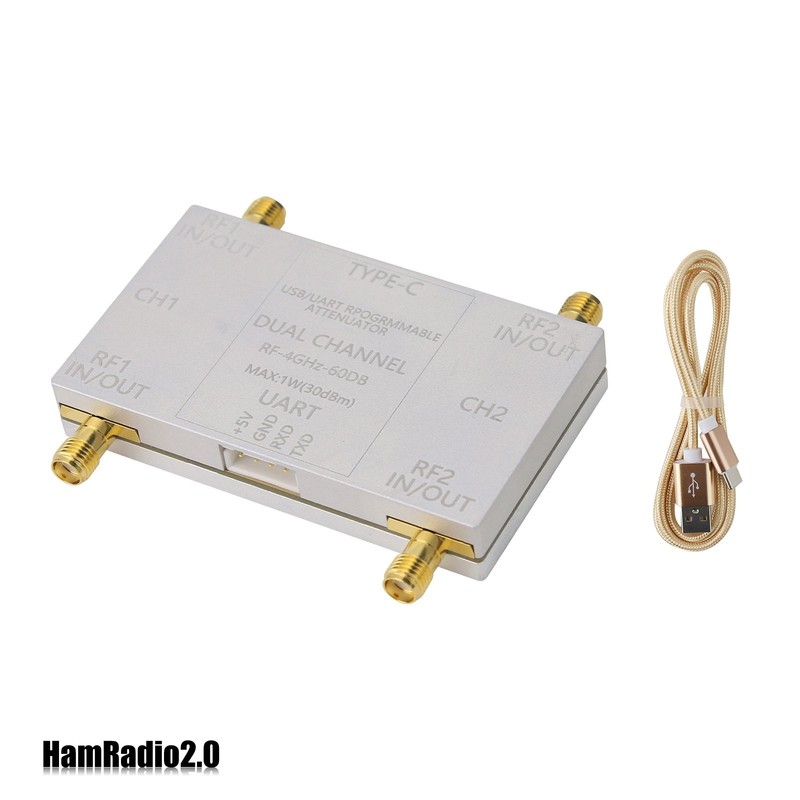 RF-4GHz-60DB Dual Channel Programmable RF Attenuator + Type-C Cable for PC gallery