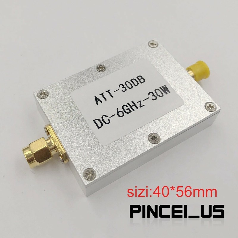 DC-6GHz 30W 30DB RF Attenuator SMA Female+Male for Power Meter Spectrum Analyzer