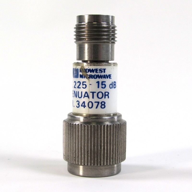 Midwest Microwave Model 225-15 Fixed Coaxial 15 dB Attenuator TNC Male to Female gallery