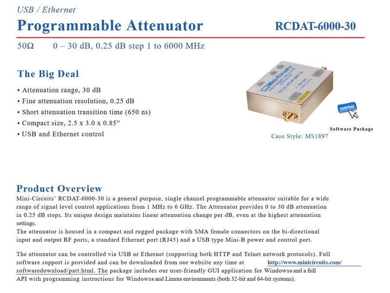 NEW!! Mini-Circuits USB/Ethernet Prog Atten, RCDAT-6G-30, 1- 6Ghz ,30db W/ ACC gallery