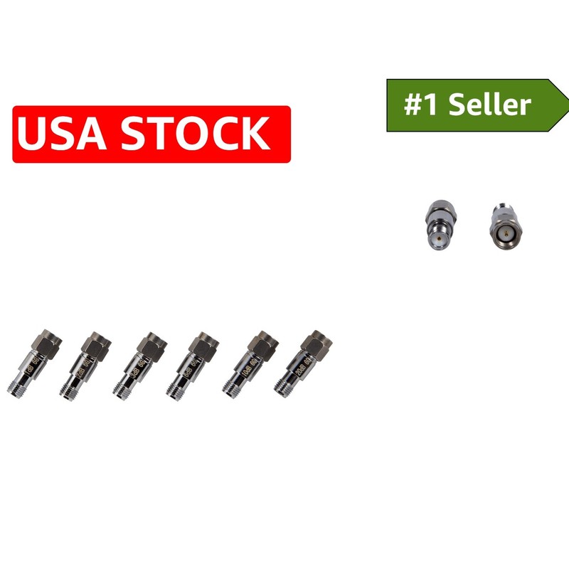 6-Pack SMA 50 Ohm In-Line Attenuators for Accurate RF Signal Attenuation