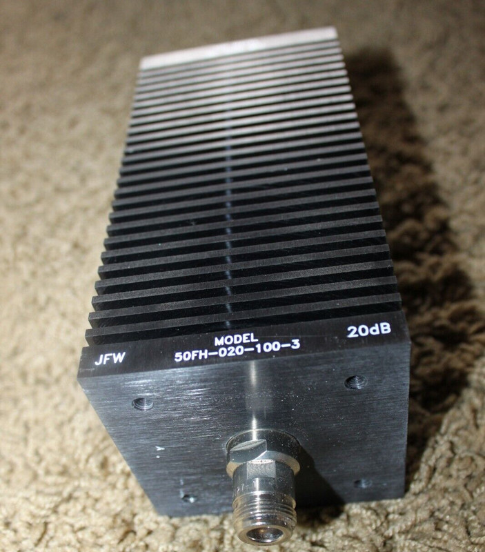 JFW Industries 50FH-020-100-3, 20dB RF Attenuator Fixed 100 Watts DC To 3000 MHz gallery