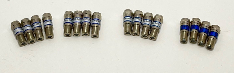 F-Type RF Attenuator Lot – 3dB 6dB 8dB 10dB – 16 Total