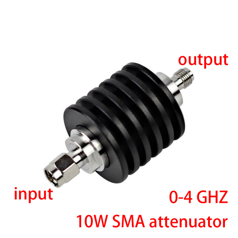 10W SMA Fixed RF Attenuator 50Ω DC-4GHz Male to Female 1-50dB Microwave Attenuat
