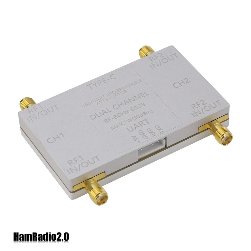 RF-8GHz-60DB Dual Channel Programmable Attenuator RF Attenuator w/Type-C Cable gallery