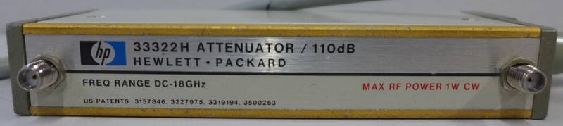 HP 33322H Prog. Attenuator DC-18 GHz, 0-110 dB, 10 dB step, 24 VDC, Gold Trim gallery