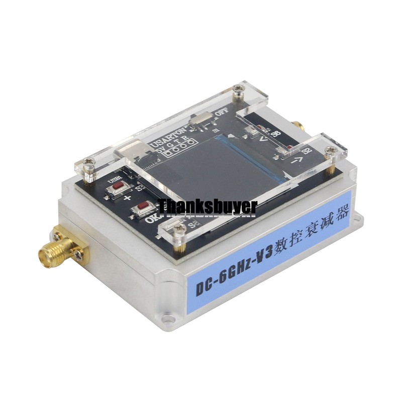 90DB Programmable Attenuator Module RF Attenuator Step 0.25DB 1.3" OLED DC 6GHZ gallery