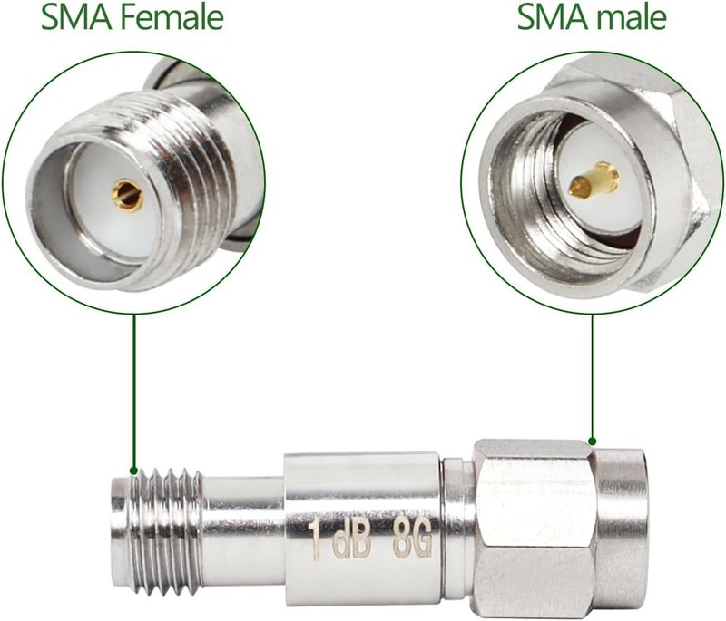 OEM RF SMA 10db Male to SMA Female Coaxial RF Attenuator DC 8GHz 1-50dB Constant gallery