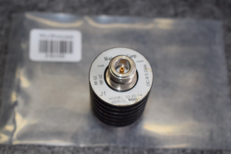 Weinschel 33-20-34 Coaxial Attenuator 20DB 25W DC-8.5 GHZ #215459-R1*B62 gallery