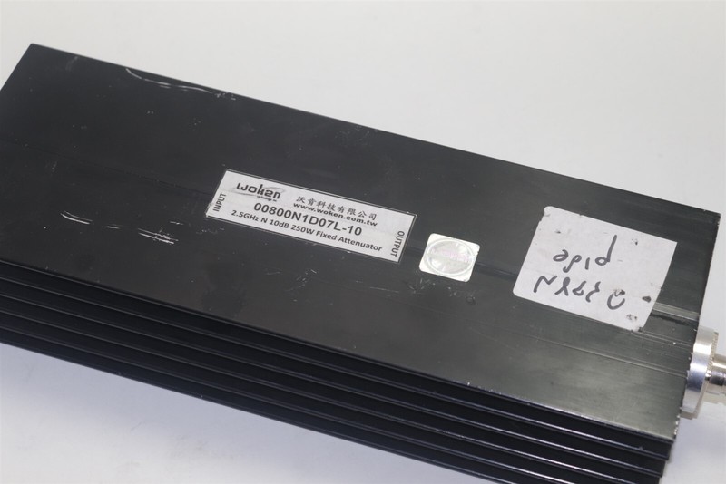 Woken 00800N1D07L-10 Microwave 250W 2.5GHz N 10dB Fixed Attenuator gallery