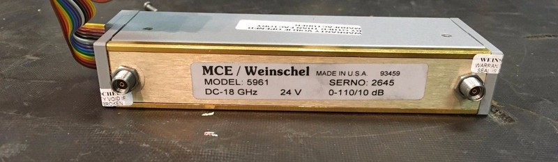 MCE/ Weinschel 5961 DC-18Ghz 24V Electronic 0-110dBm Step Attenuator SMA gallery