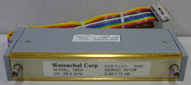 Weinschel 5804 Prog. Attenuator DC-26.5 GHz, 0-90 dB, 10 dB step, 24 VDC, Gold gallery