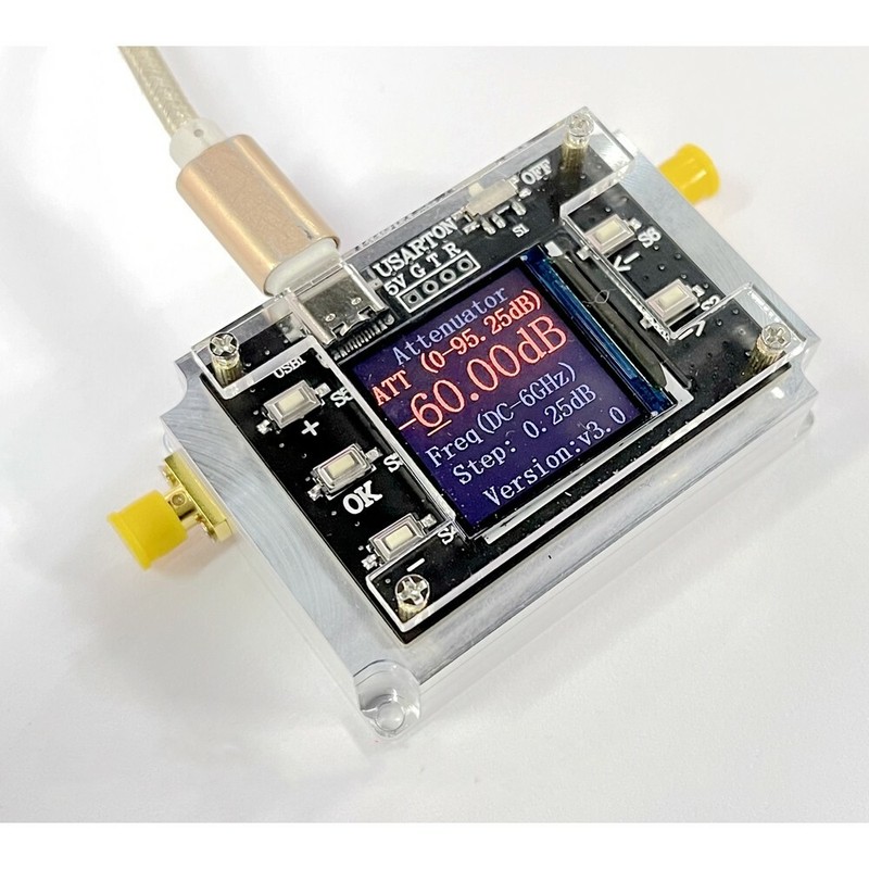 DC-6GHZ 90DB Programmable Attenuator Module RF Attenuator Step 0.25DB 1.3" OLED gallery