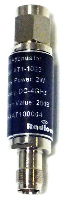 RADIOCOMM AT1-1023 FIXED ATTENUATOR 20dB 2W DC-4GHz, NOS