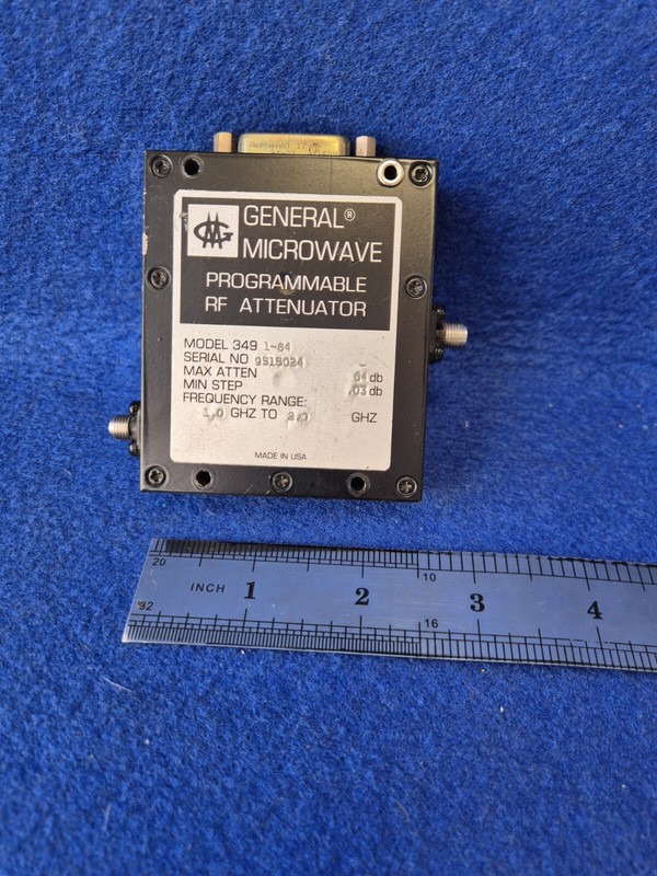 General Microwave 349 1-64 Programmable RF Attenuator 1 GHz to 2 GHz, step .03db