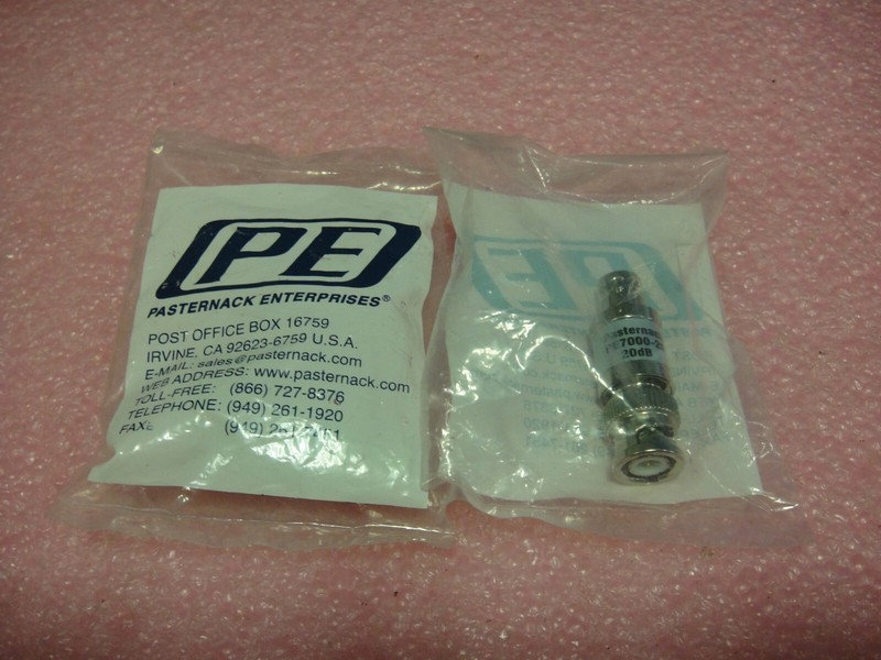 2X Pasternack PE7000-20 20dB Fixed Attenuator open box new pictured