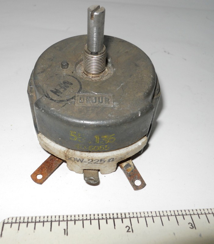 Vintage Dejur Potentiometer 225 Ohm 50 Watt Rheostat 55.135 40-5055 Mil Comm gallery